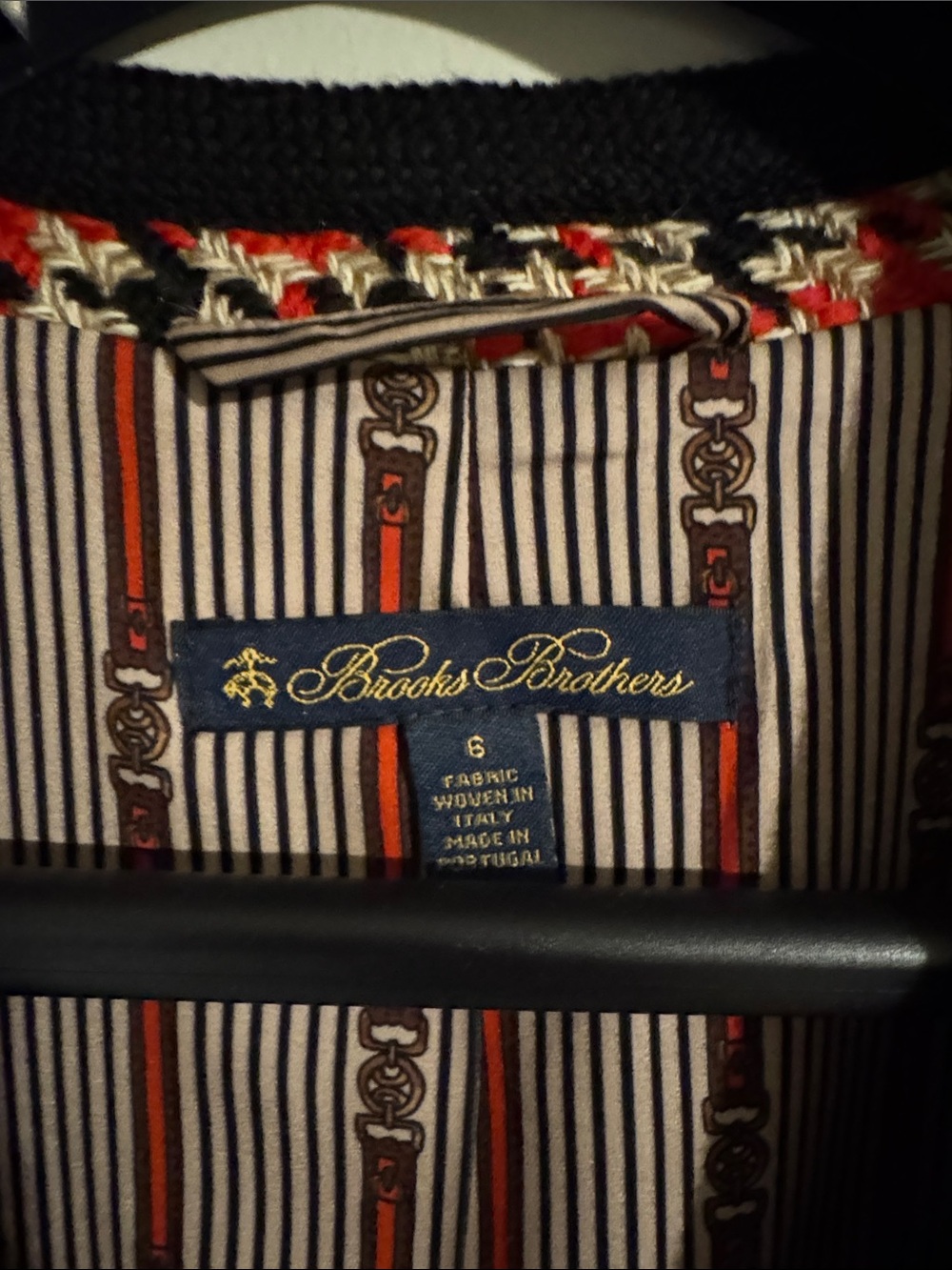 Brooks Brothers Striped Plaid Jacket in Black, Red & Brown - Wool blend - Picture 2 of 5